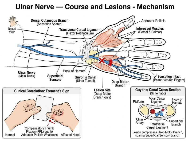 Ulnar Nerve — Course and Lesions diagram
