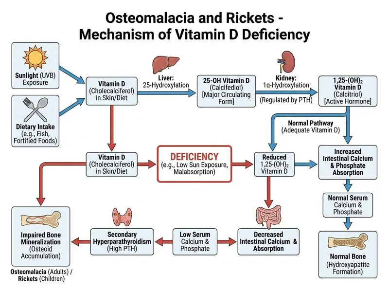 Osteomalacia and Rickets diagram