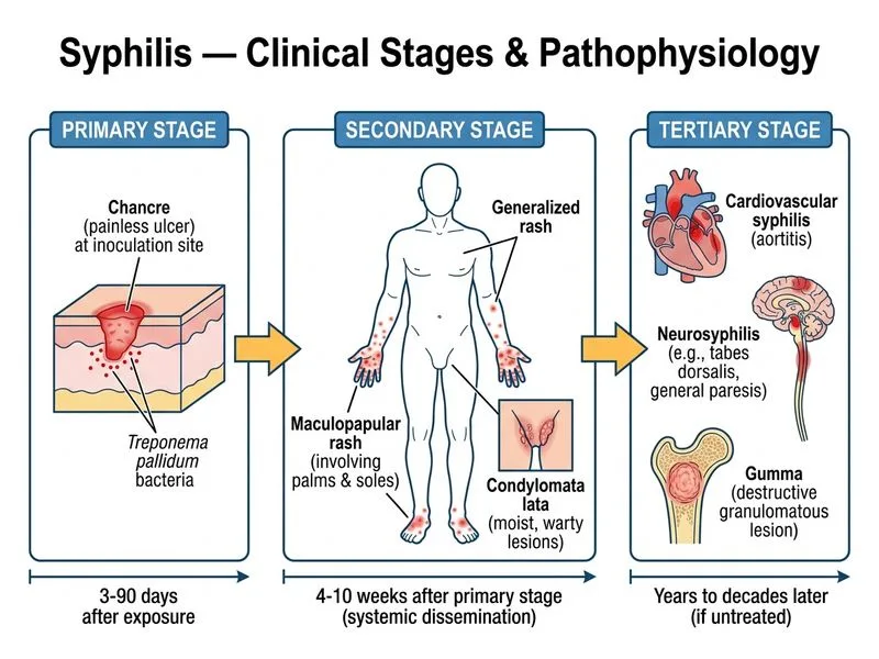 Syphilis — Clinical Stages diagram