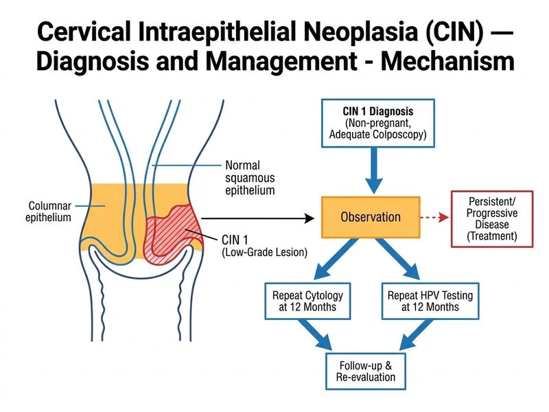 Cervical Intraepithelial Neoplasia (CIN) — Diagnosis and Management diagram