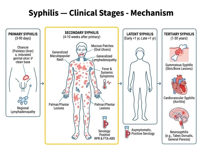 Syphilis — Clinical Stages diagram