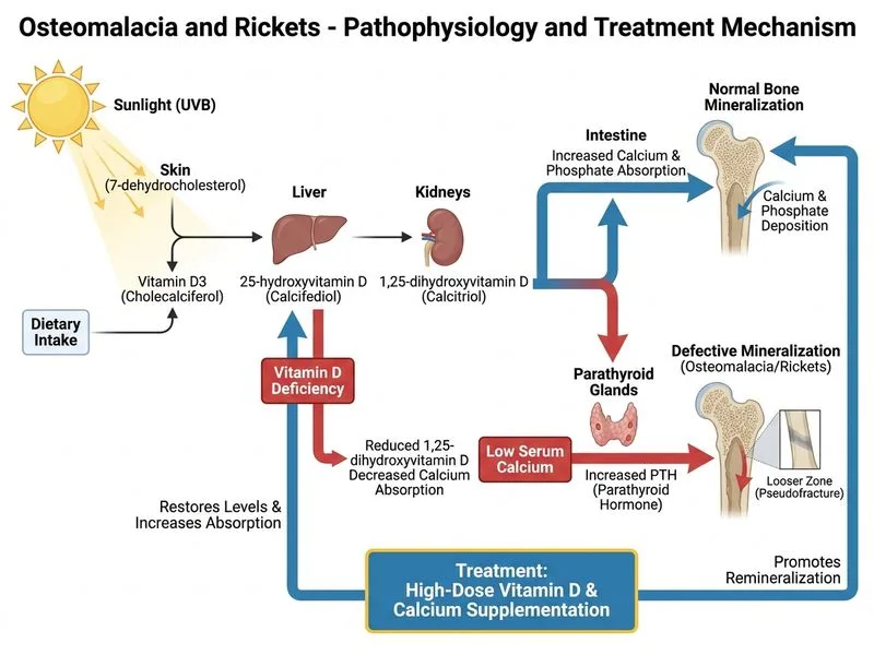 Osteomalacia and Rickets diagram