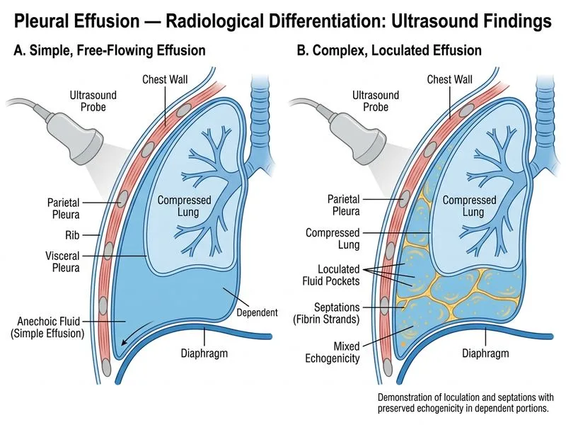 Pleural Effusion — Radiological Differentiation diagram