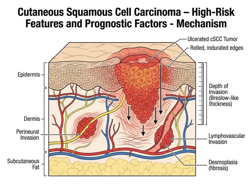 Cutaneous Squamous Cell Carcinoma – High-Risk Features and Prognostic Factors diagram