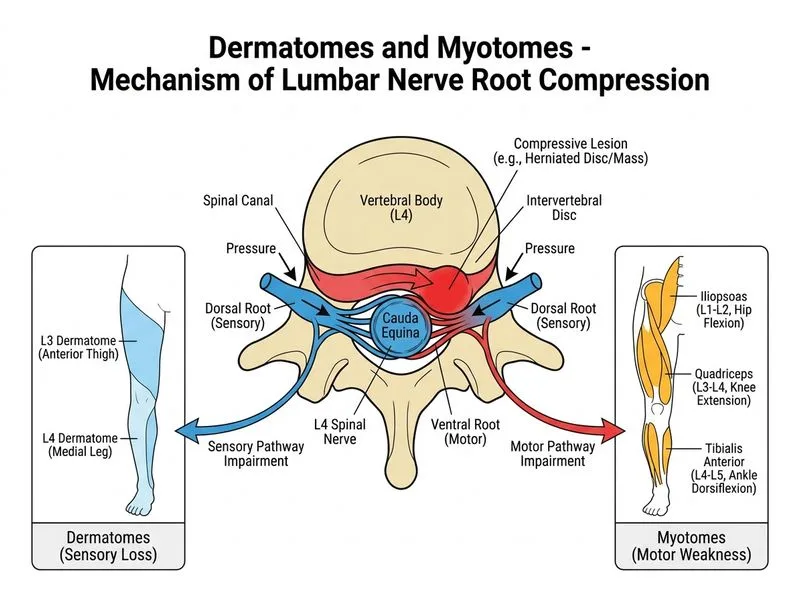 Dermatomes and Myotomes diagram