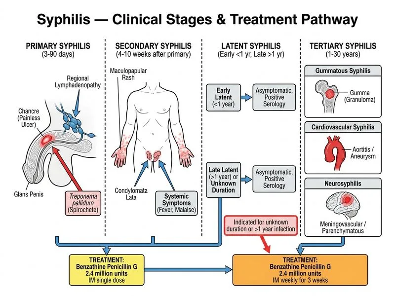 Syphilis — Clinical Stages diagram
