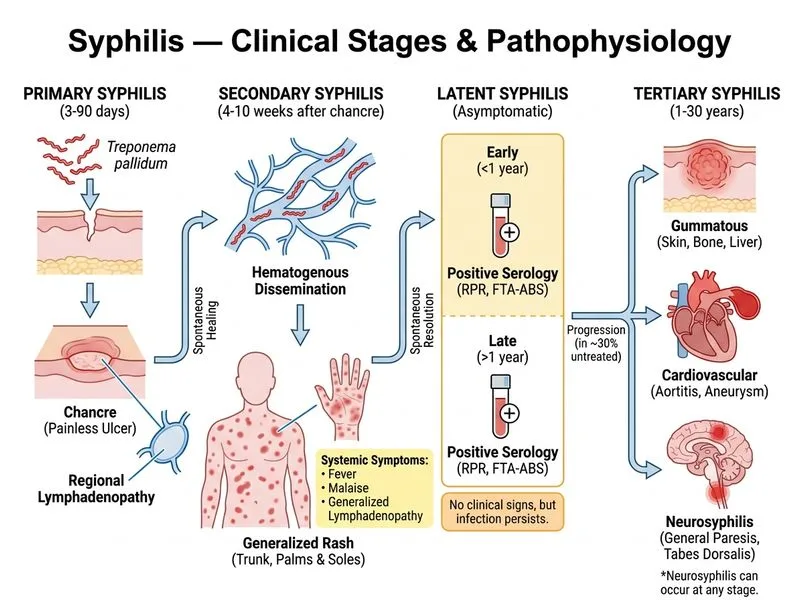 Syphilis — Clinical Stages diagram