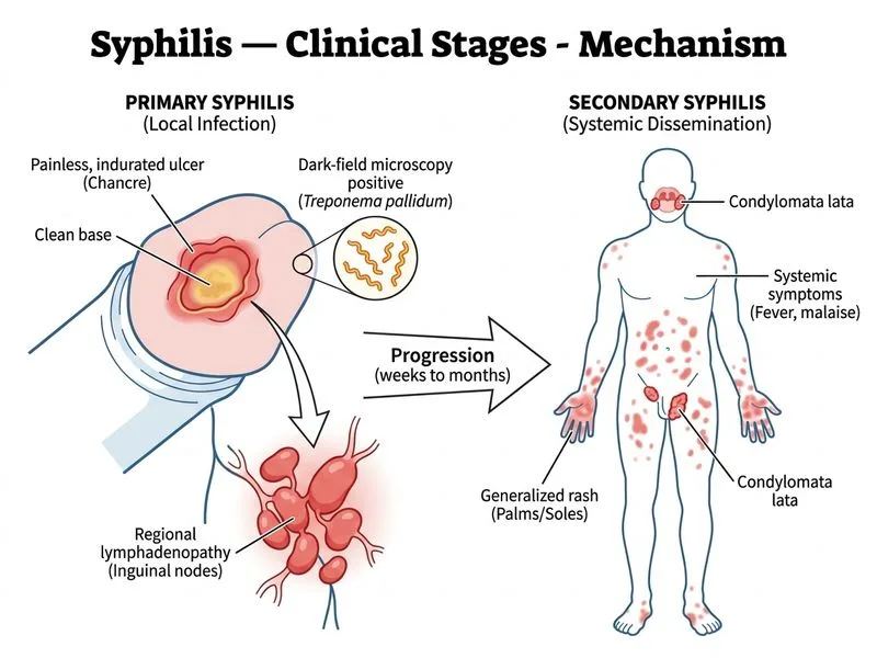 Syphilis — Clinical Stages diagram