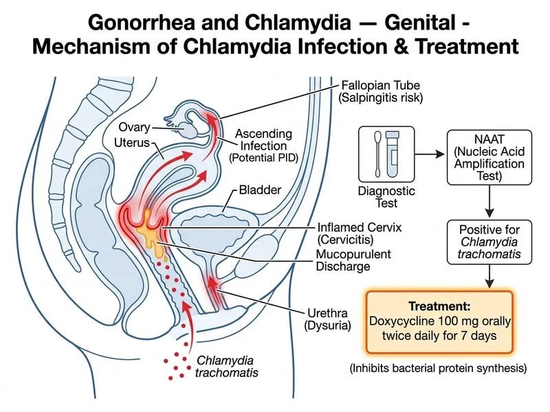 Gonorrhea and Chlamydia — Genital diagram