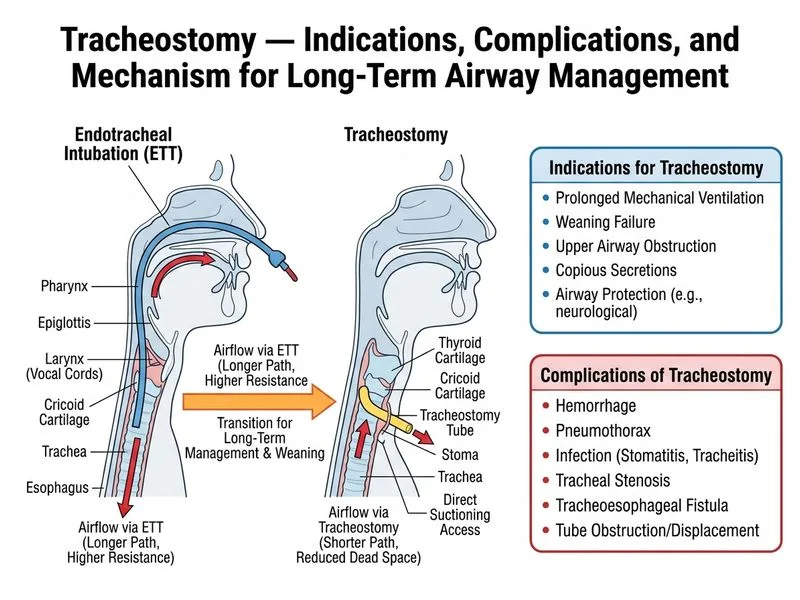 Tracheostomy — Indications and Complications diagram