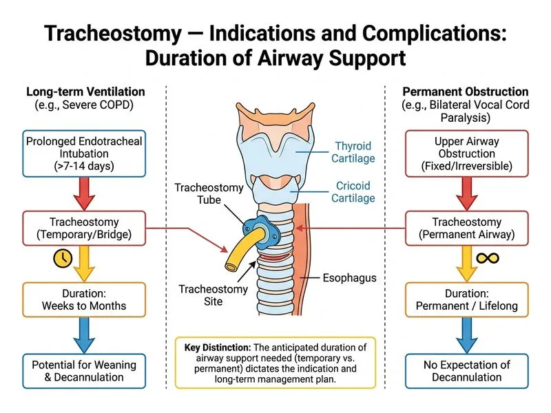 Tracheostomy — Indications and Complications diagram
