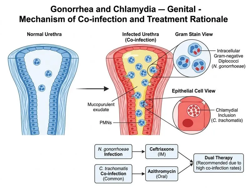 Gonorrhea and Chlamydia — Genital diagram