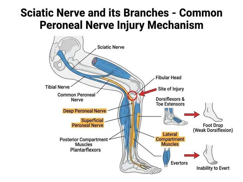 Sciatic Nerve and its Branches diagram