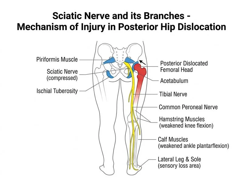 Sciatic Nerve and its Branches diagram