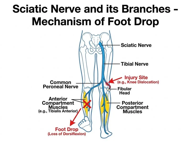 Sciatic Nerve and its Branches diagram