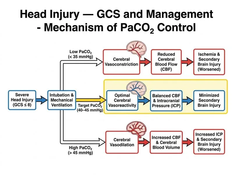 Head Injury — GCS and Management diagram