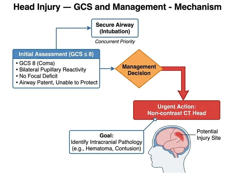 Head Injury — GCS and Management diagram