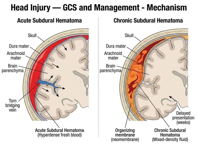 Head Injury — GCS and Management diagram