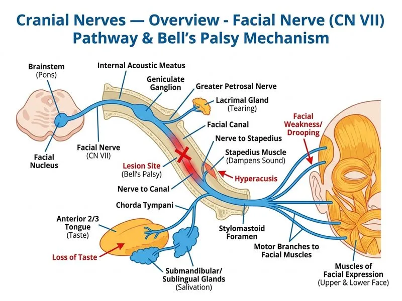 Cranial Nerves — Overview diagram