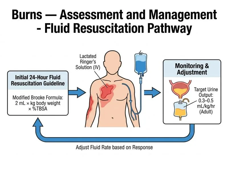 Burns — Assessment and Management diagram