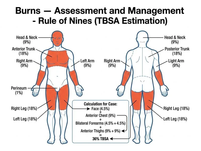 Burns — Assessment and Management diagram