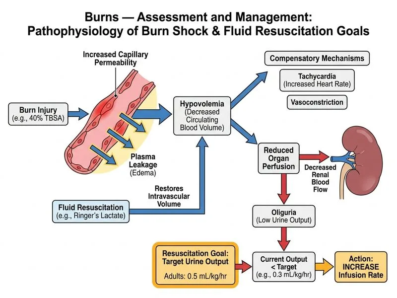 Burns — Assessment and Management diagram