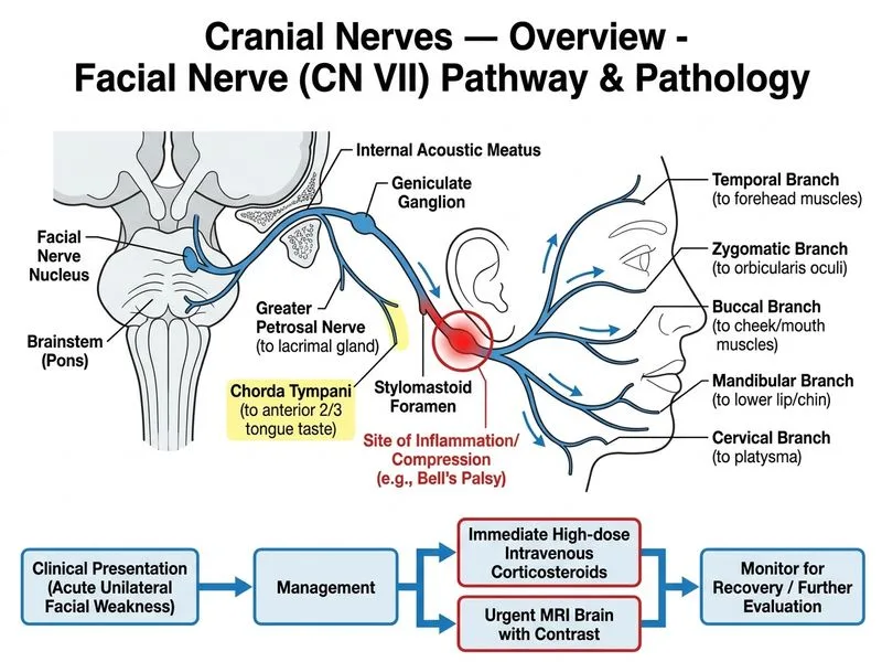 Cranial Nerves — Overview diagram