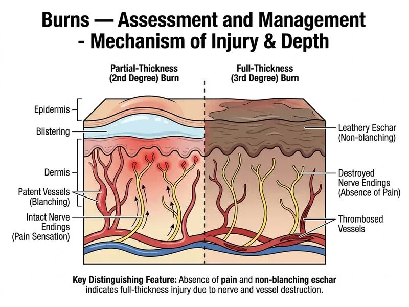 Burns — Assessment and Management diagram