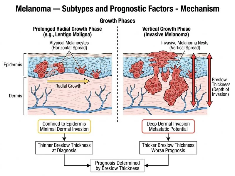 Melanoma — Subtypes and Prognostic Factors diagram