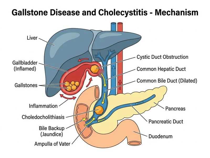 Gallstone Disease and Cholecystitis diagram