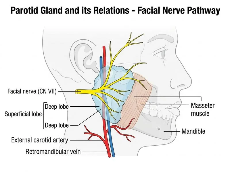 Parotid Gland and its Relations diagram