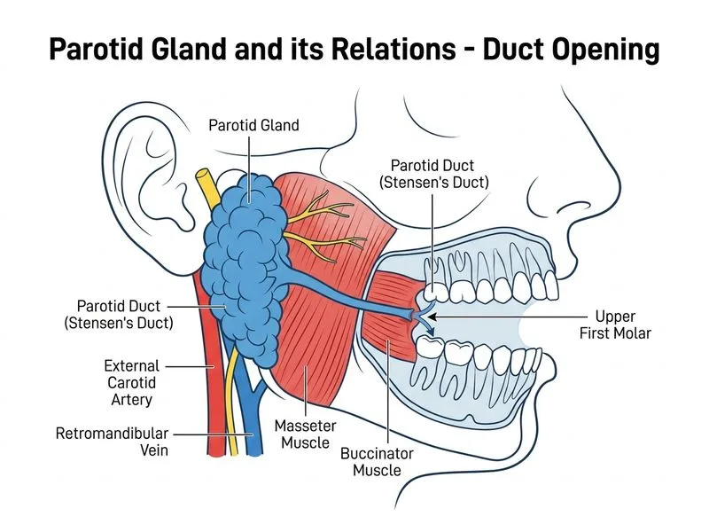 Parotid Gland and its Relations diagram