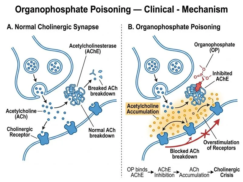 Organophosphate Poisoning — Clinical diagram