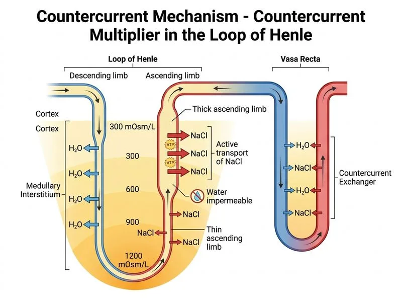 Countercurrent Mechanism diagram