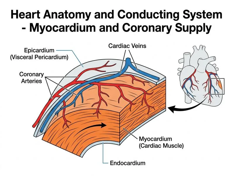 Heart Anatomy and Conducting System diagram