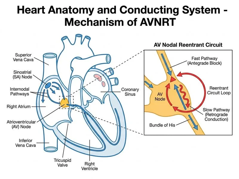 Heart Anatomy and Conducting System diagram