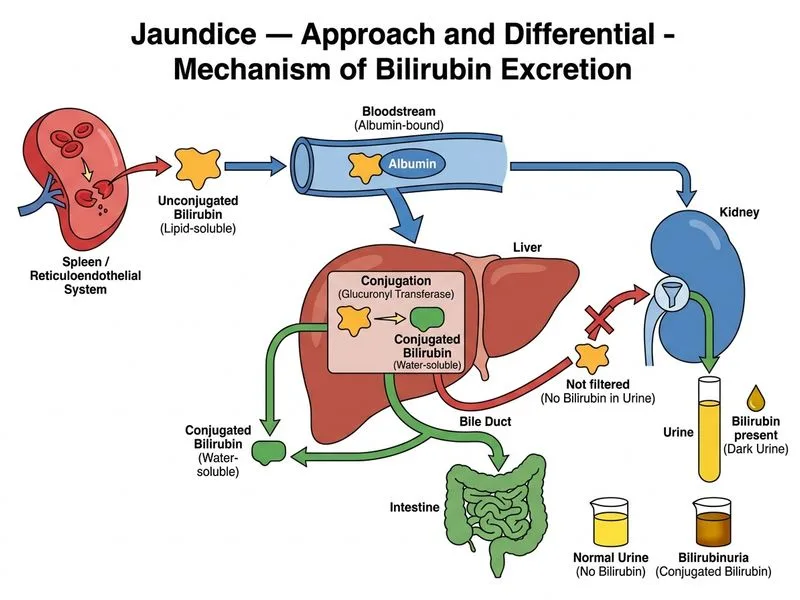 Jaundice — Approach and Differential diagram