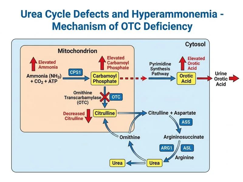 Urea Cycle Defects and Hyperammonemia diagram