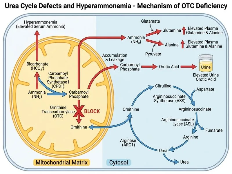 Urea Cycle Defects and Hyperammonemia diagram