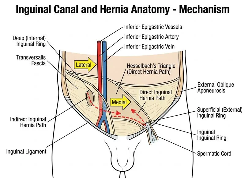 Inguinal Canal and Hernia Anatomy diagram
