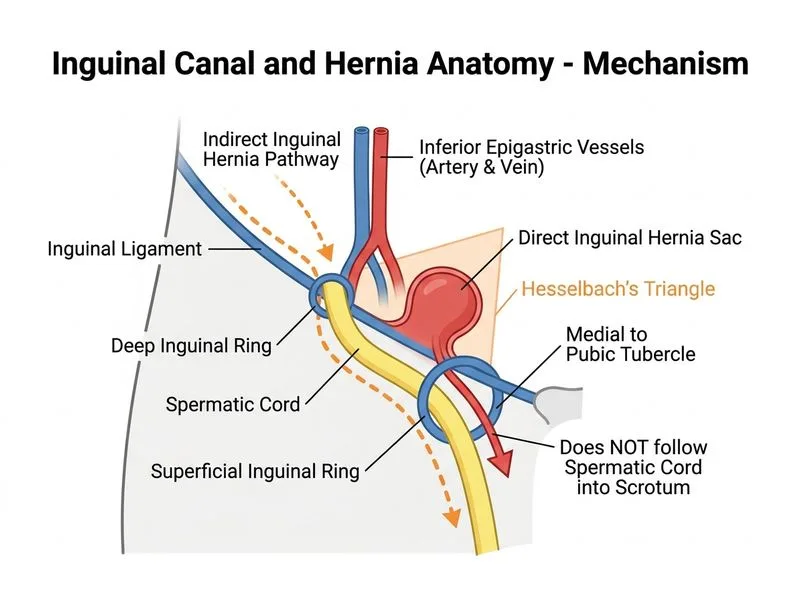 Inguinal Canal and Hernia Anatomy diagram