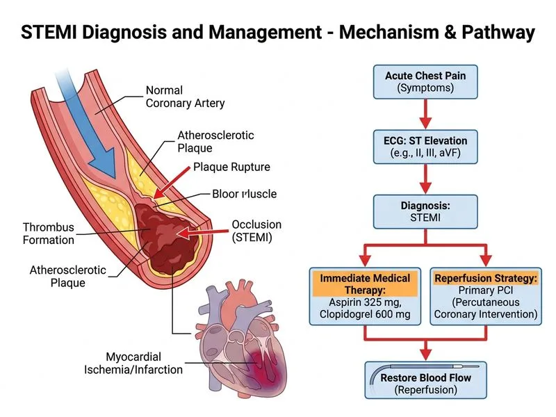 STEMI Diagnosis and Management diagram