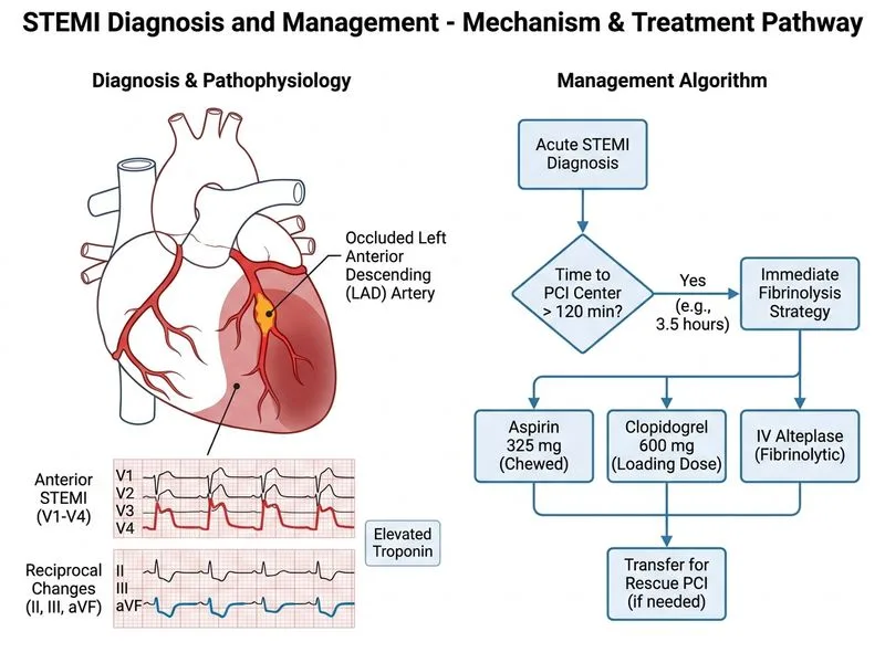 STEMI Diagnosis and Management diagram
