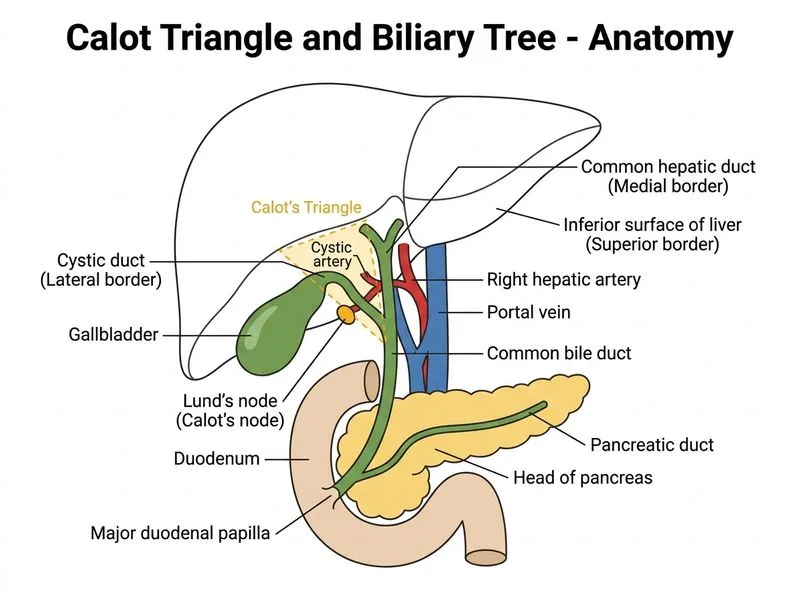 Calot Triangle and Biliary Tree diagram
