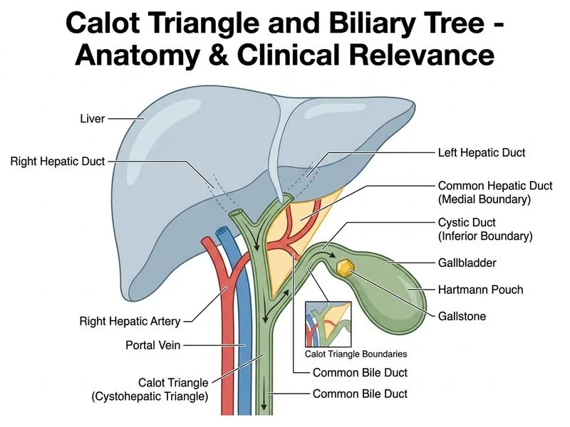Calot Triangle and Biliary Tree diagram