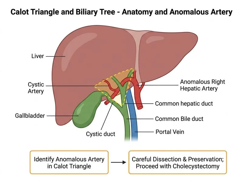 Calot Triangle and Biliary Tree diagram