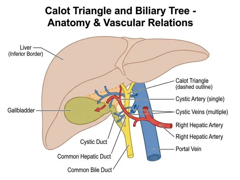 Calot Triangle and Biliary Tree diagram