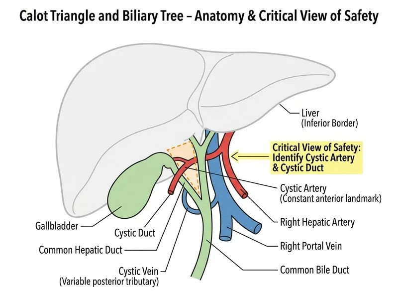 Calot Triangle and Biliary Tree diagram