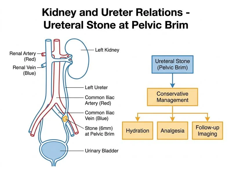 Kidney and Ureter Relations diagram