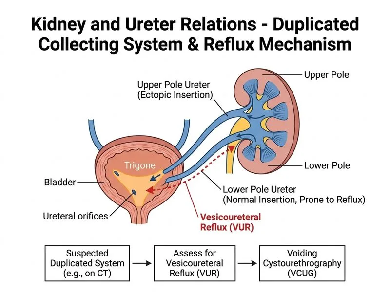 Kidney and Ureter Relations diagram